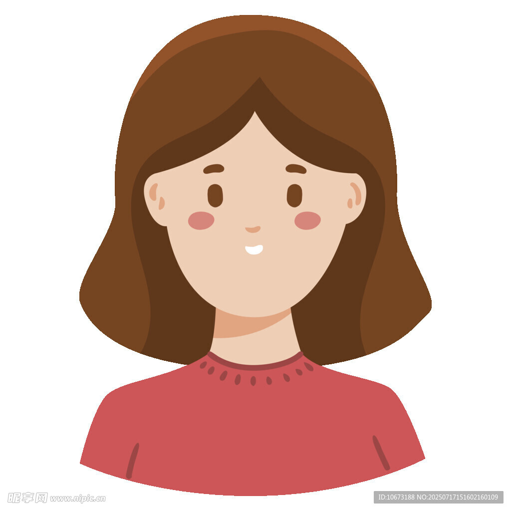 微笑紅衣女孩頭像