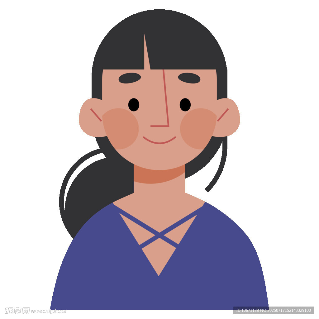 扎馬尾的微笑女性