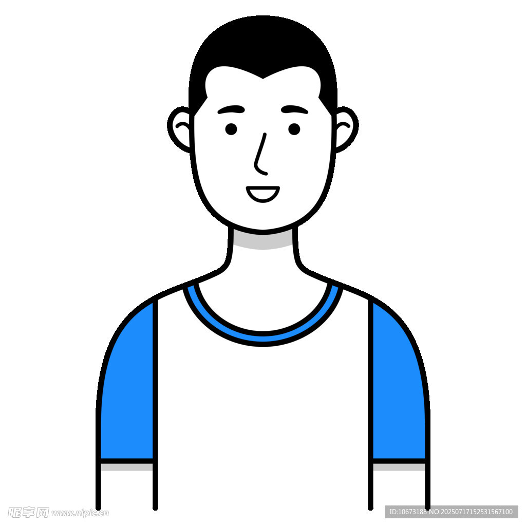 穿藍(lán)白上衣的男性頭像