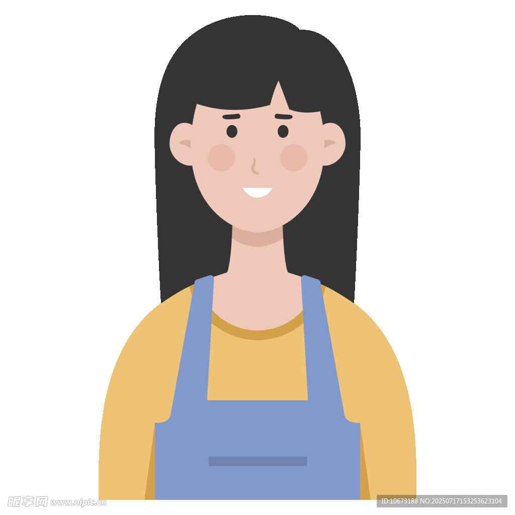 微笑的圍裙女性