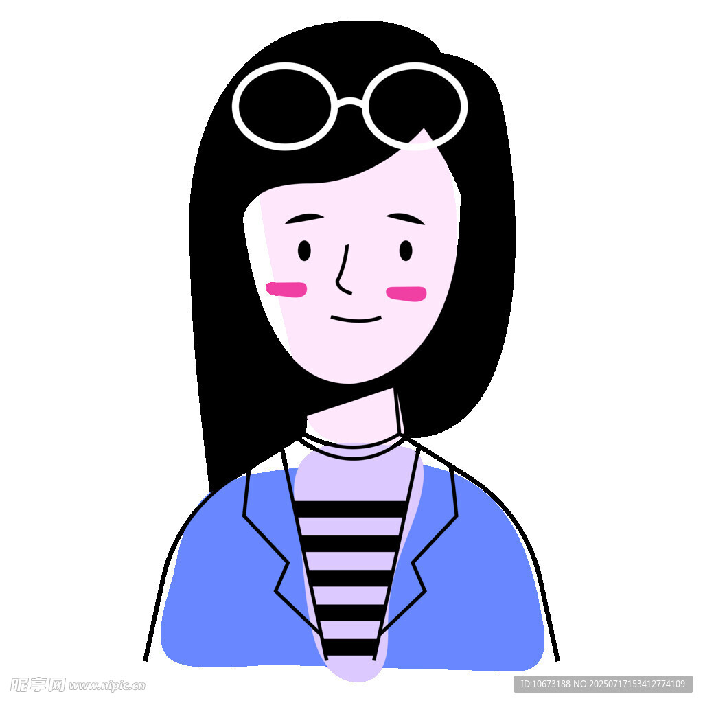 戴眼鏡的時(shí)尚女孩形象