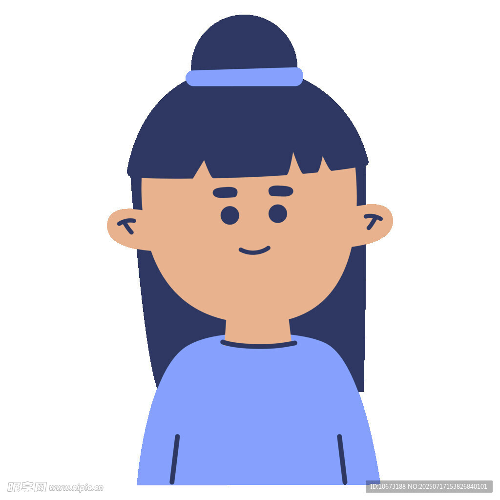 扎發(fā)藍(lán)衣女孩頭像