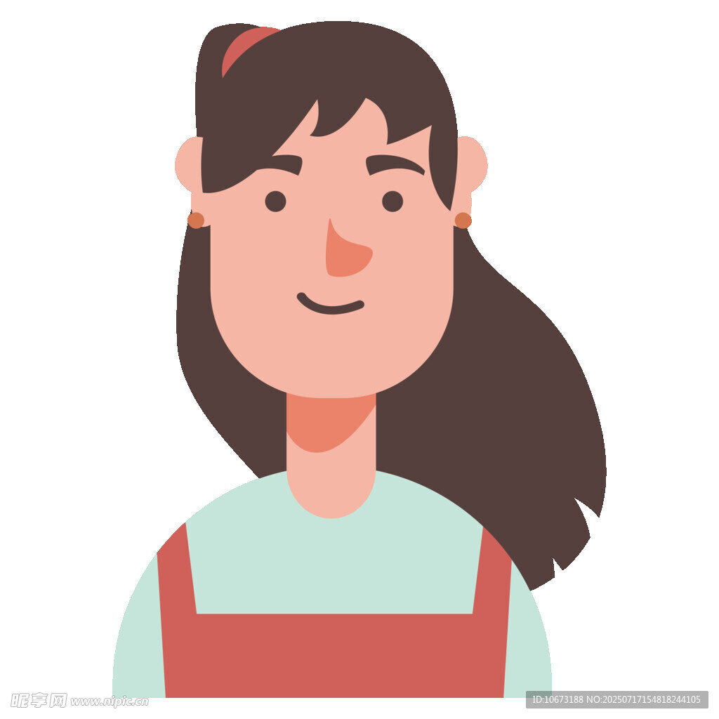 微笑的背帶裝女孩