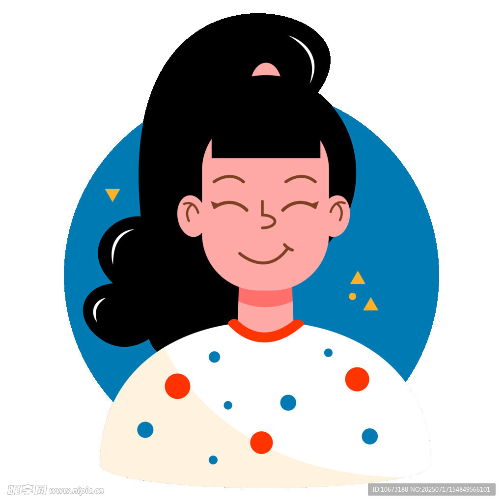 微笑女孩插畫