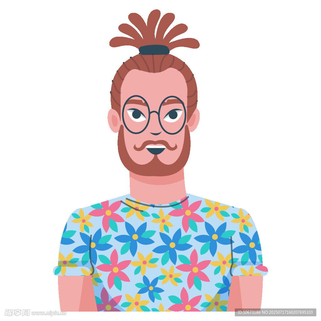 扎辮花衣男士形象