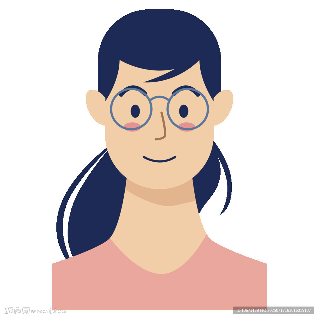 戴眼鏡的微笑女性頭像