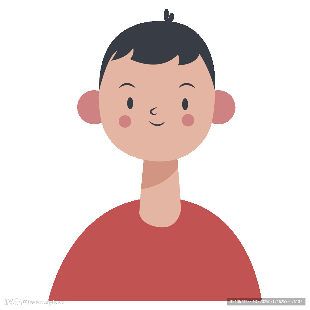 紅衣男孩頭像插畫