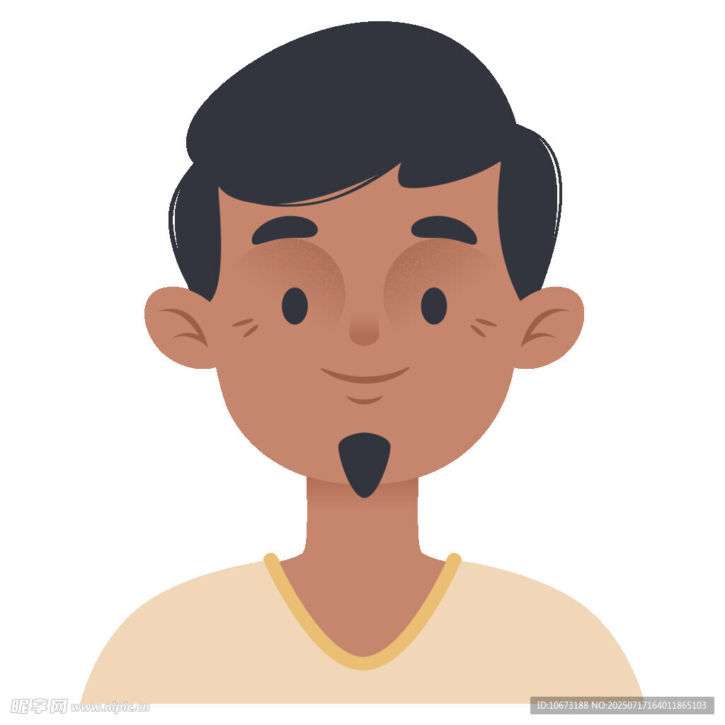 微笑的男性卡通形象