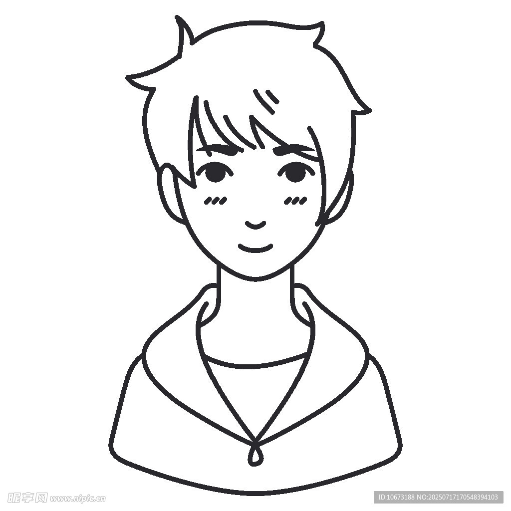 簡(jiǎn)約線條風(fēng)男生頭像