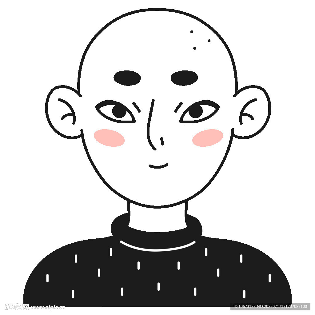 卡通光頭男子頭像