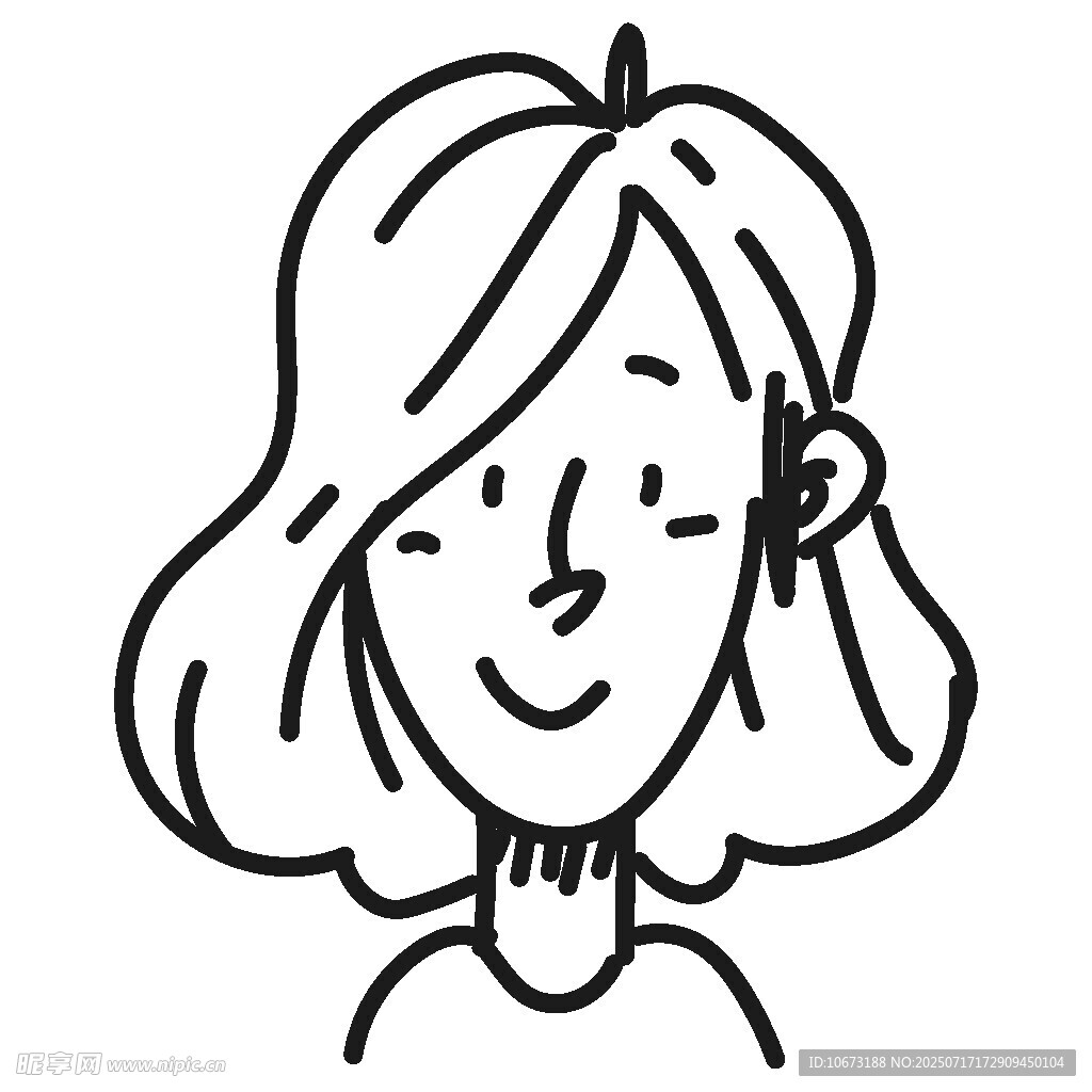 微笑短發(fā)女性頭像