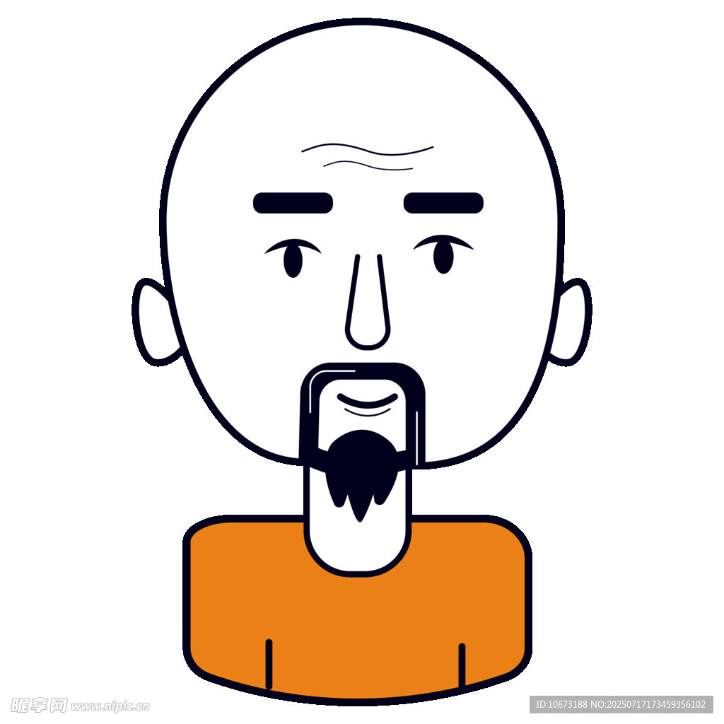 卡通光頭男子張嘴形象