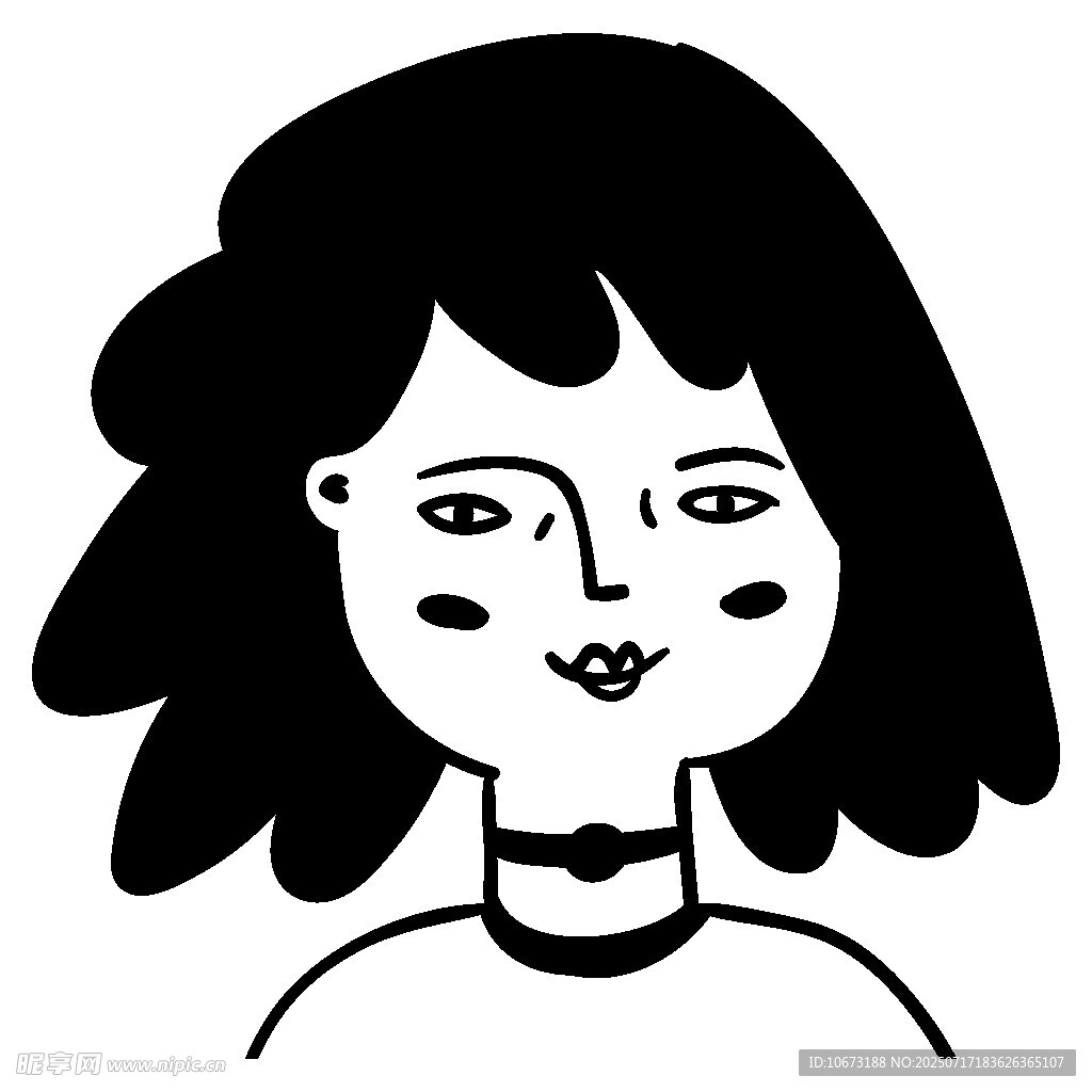簡(jiǎn)約風(fēng)格女孩頭像插畫