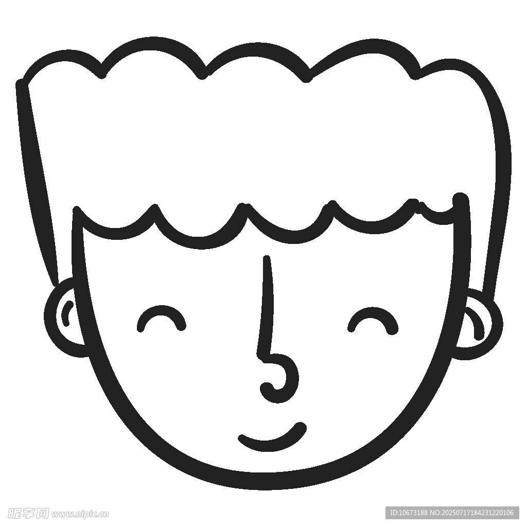 卡通風(fēng)格微笑男孩頭像