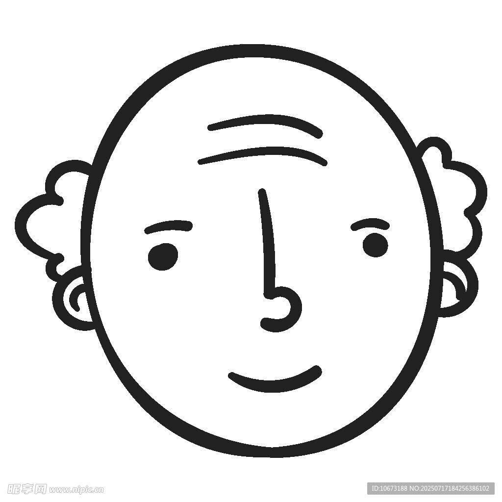 卡通風(fēng)格的微笑老人頭像