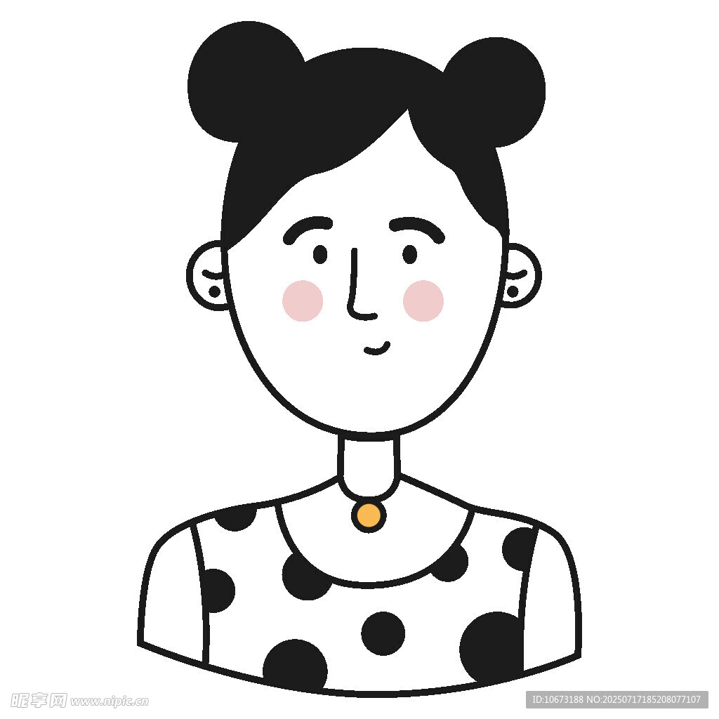 扎雙丸子頭的可愛女孩