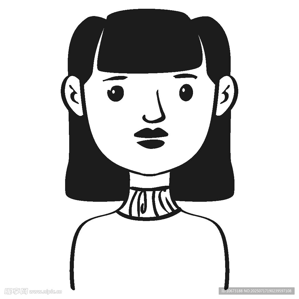 短發(fā)女孩簡約頭像