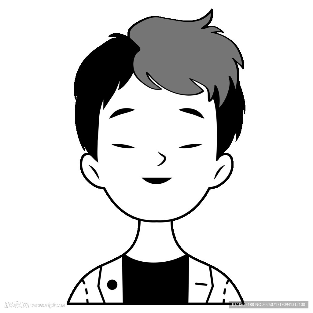 微笑短發(fā)少年形象