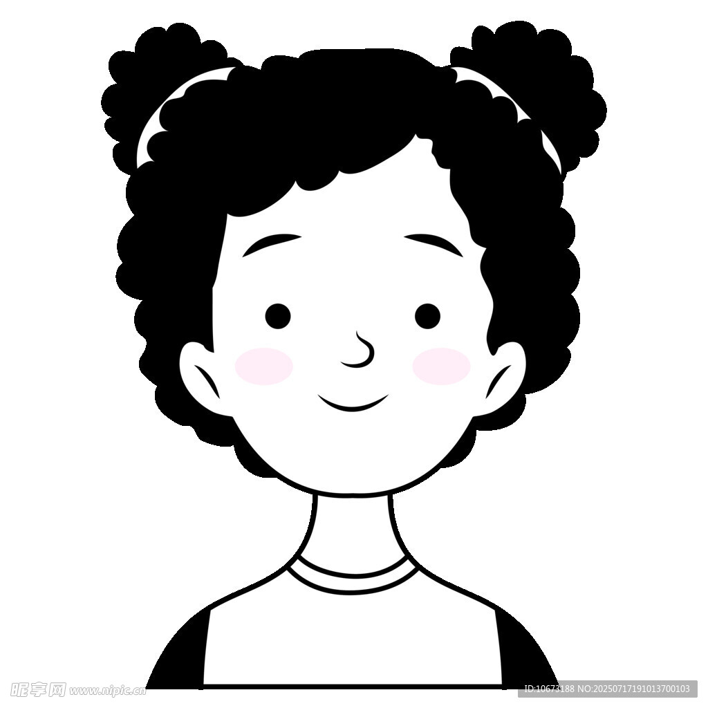 扎雙馬尾的可愛(ài)女孩