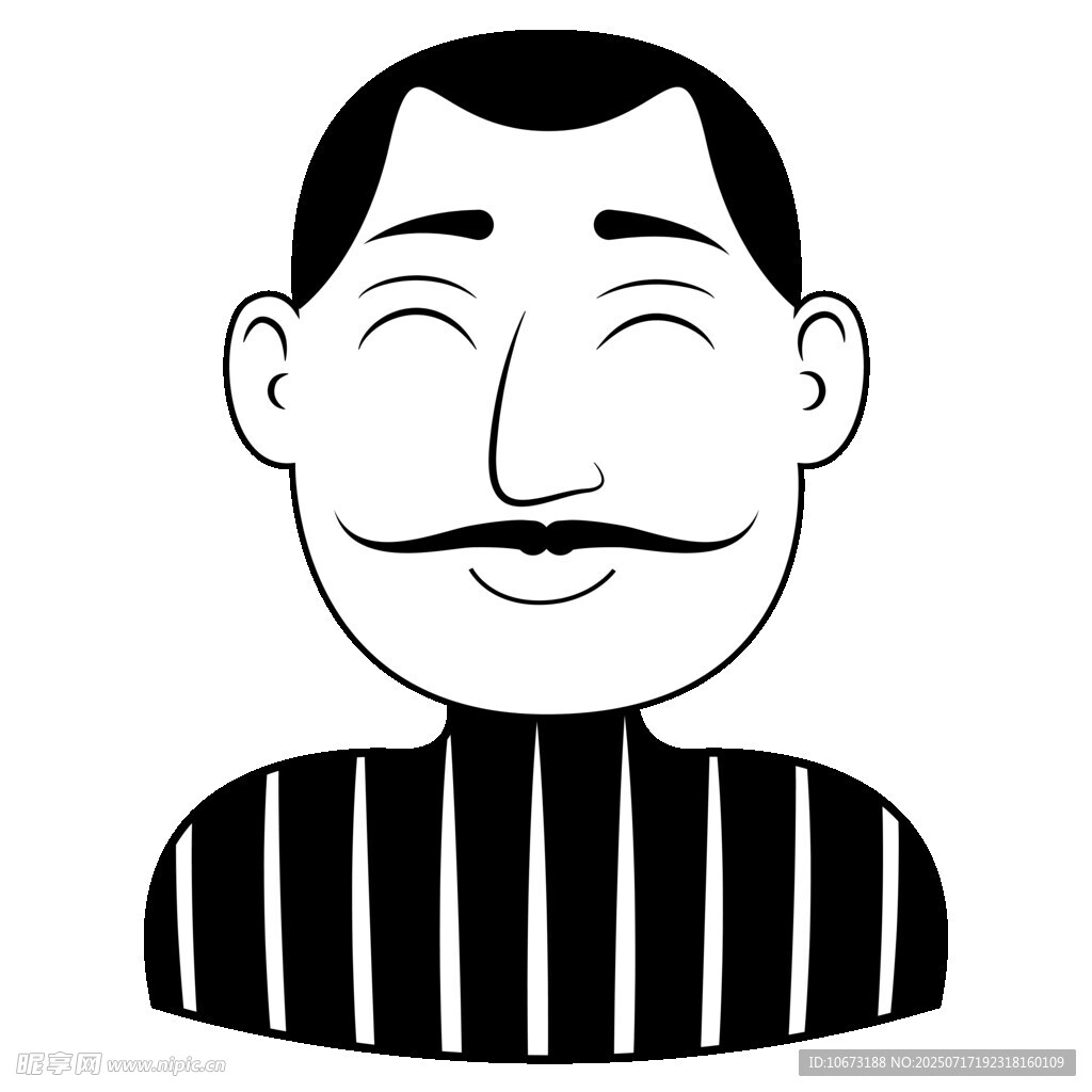 條紋衫男子卡通頭像