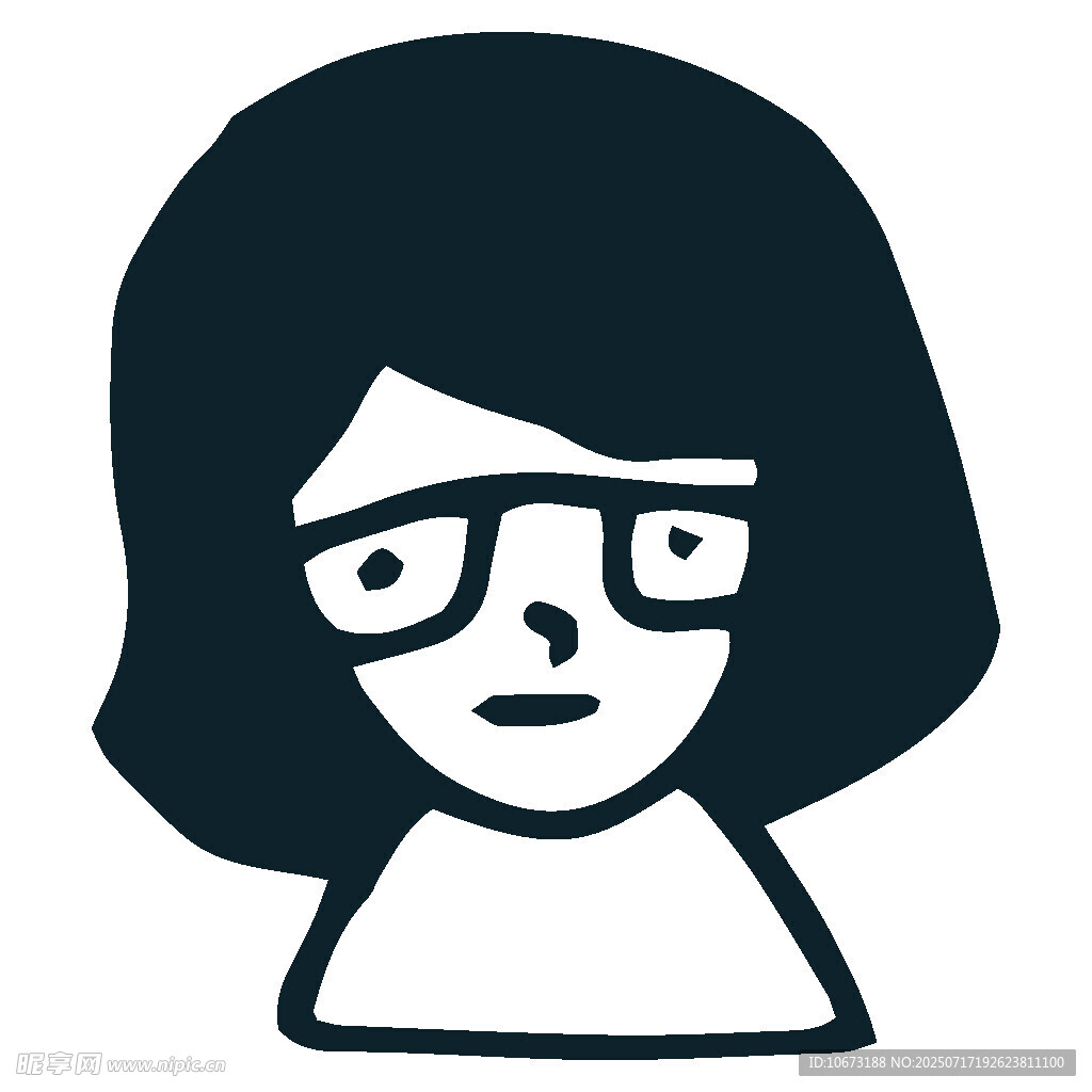 戴眼鏡的短發(fā)女性頭像