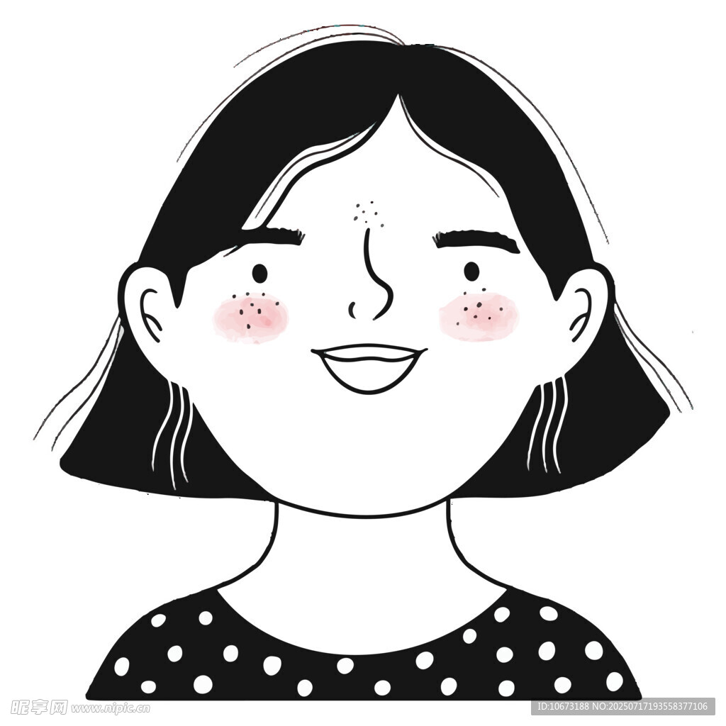 微笑短發(fā)女孩頭像