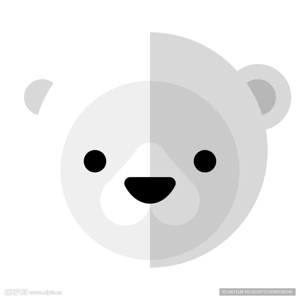 簡(jiǎn)約北極熊頭像圖標(biāo)