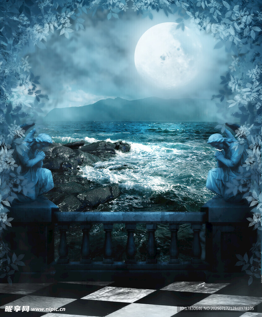 夢幻月夜下的神秘海岸