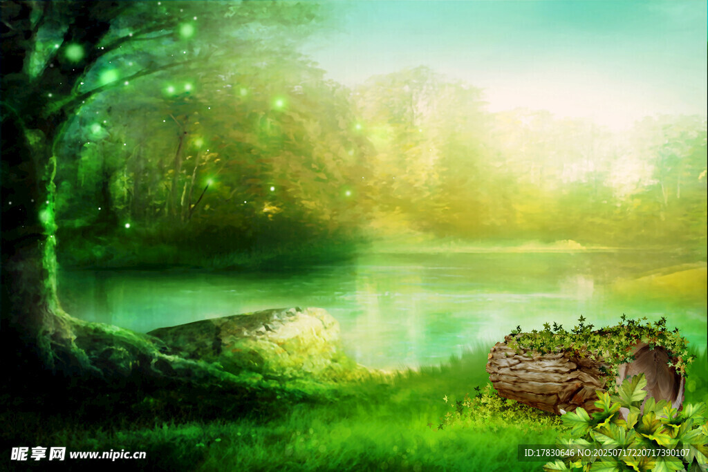 夢(mèng)幻森林湖畔美景