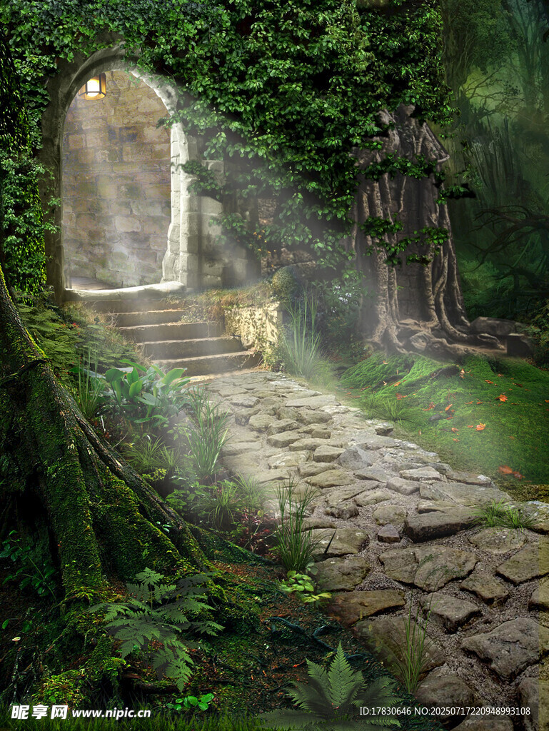夢(mèng)幻森林中的神秘石徑入口