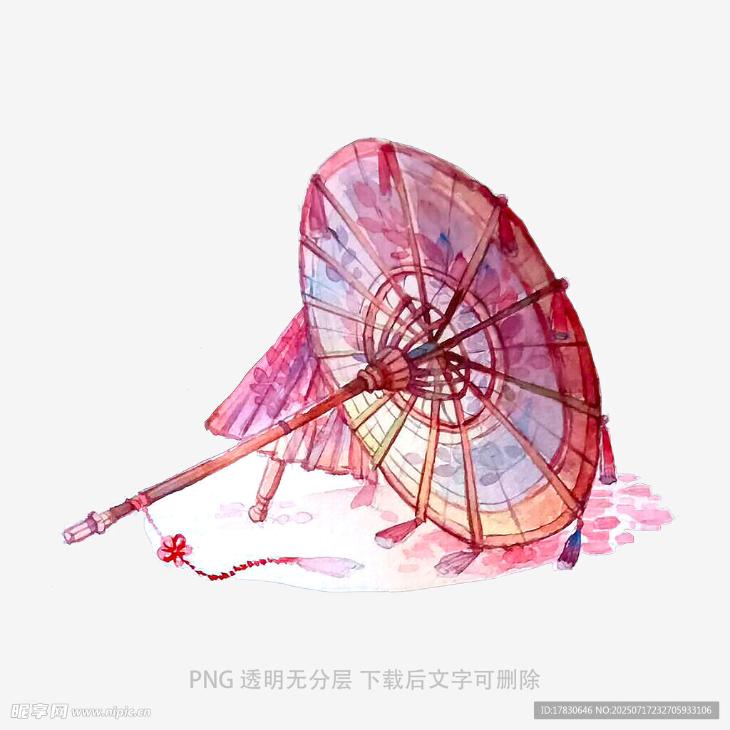 手繪古風(fēng)油紙傘