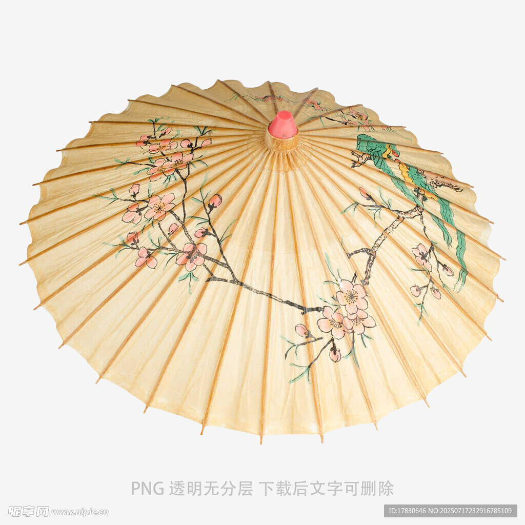 古風(fēng)手繪花卉工藝紙傘