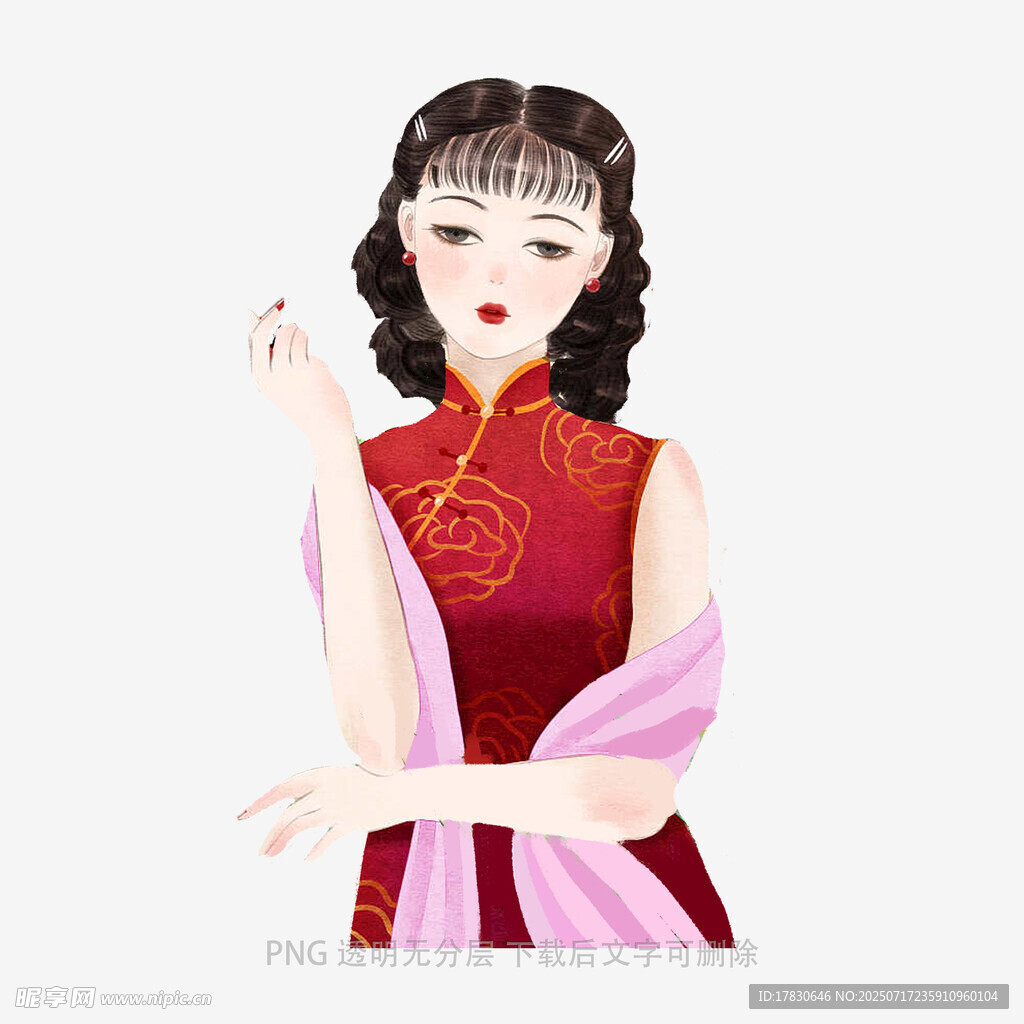 復(fù)古旗袍佳人優(yōu)雅姿態(tài)