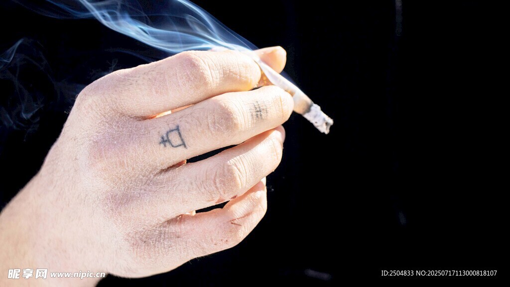 手夾香煙特寫