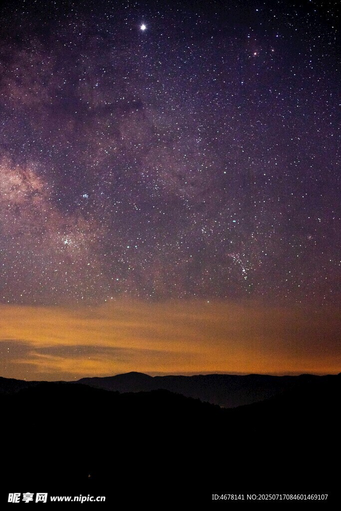 夜幕下的璀璨星空美景
