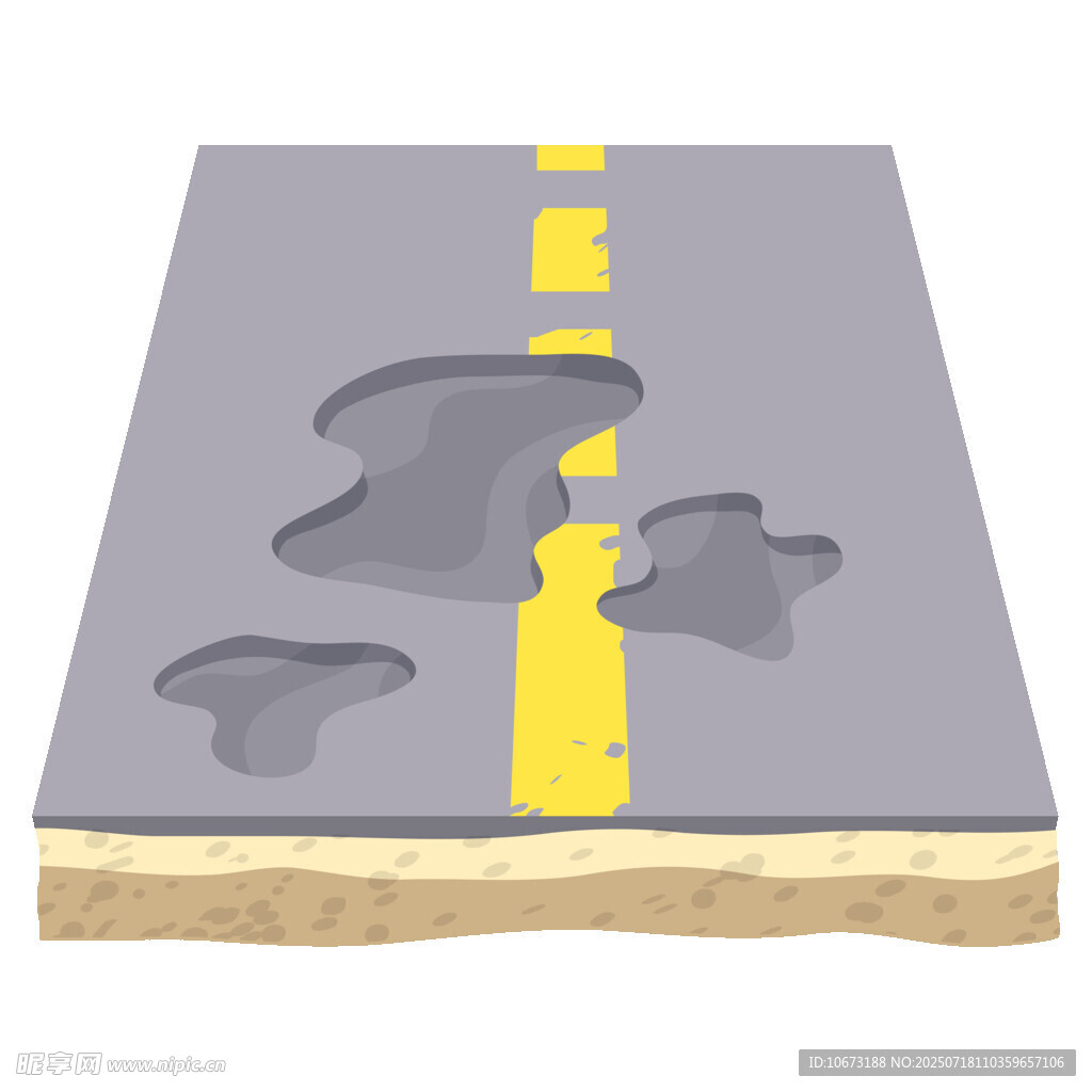 破損路面剖面圖