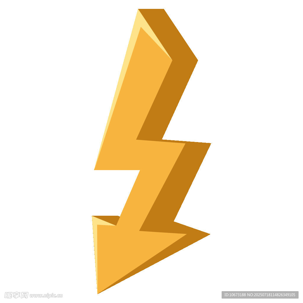 金色立體閃電圖標(biāo)