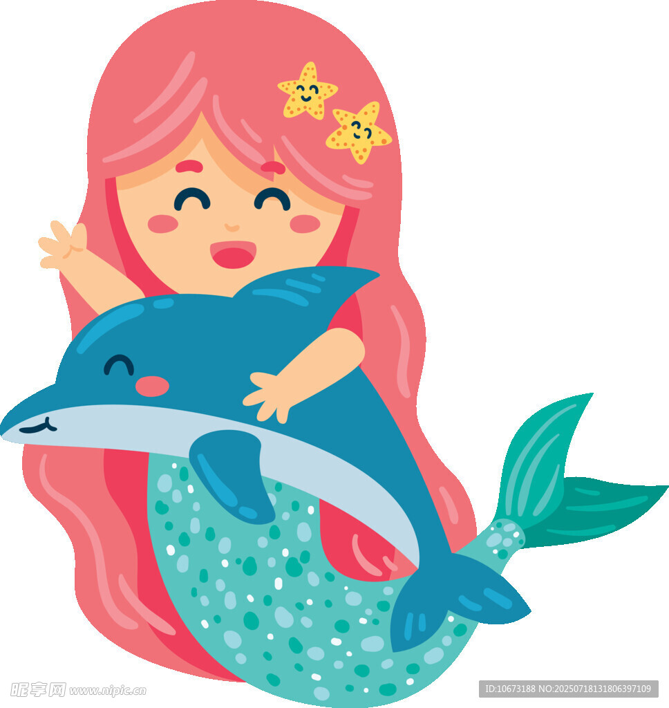 美人魚與海豚的溫馨時刻