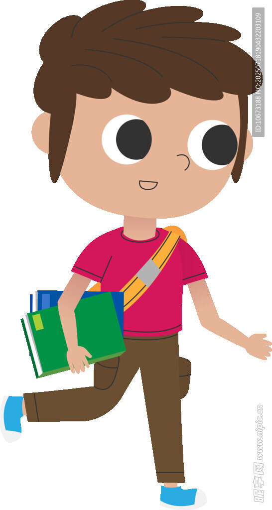 背著書(shū)包上學(xué)的小男孩