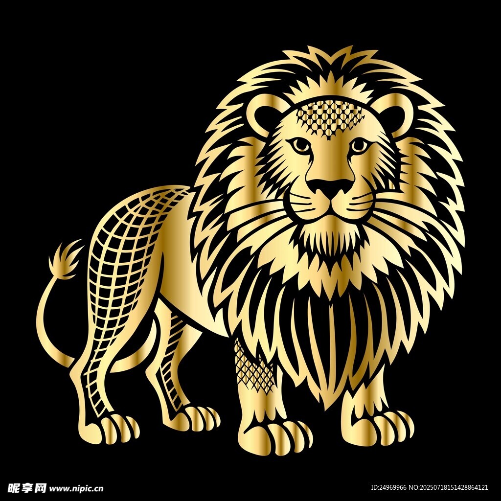 金色雄獅圖案