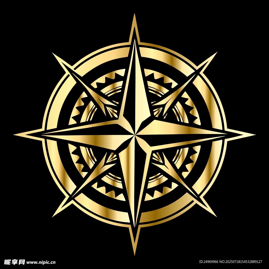 金色羅盤圖案