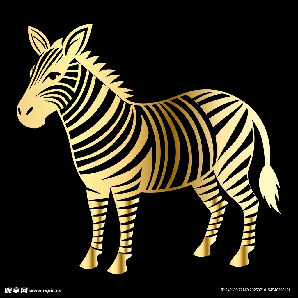 金色斑馬圖案