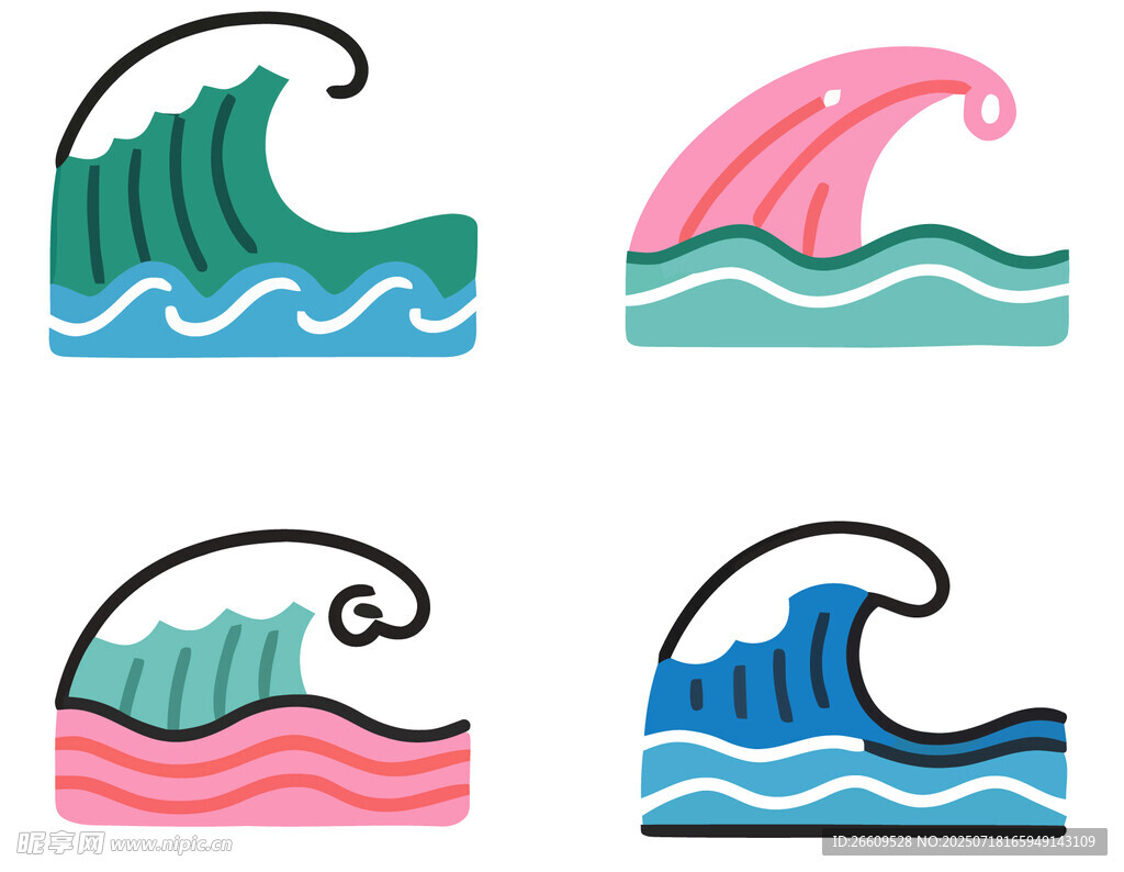 多彩海浪