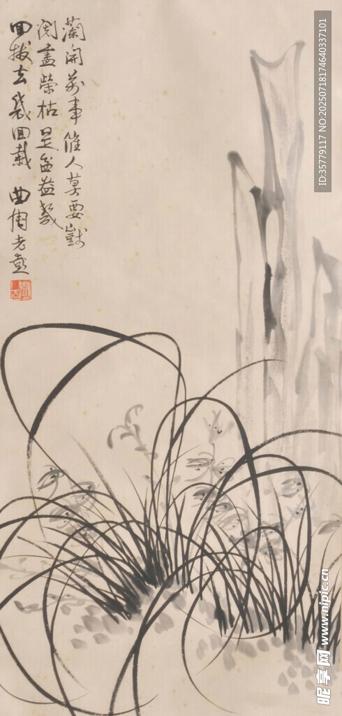 寫意蘭草圖