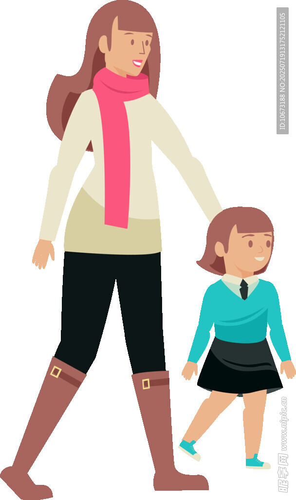 母親與女兒溫馨漫步