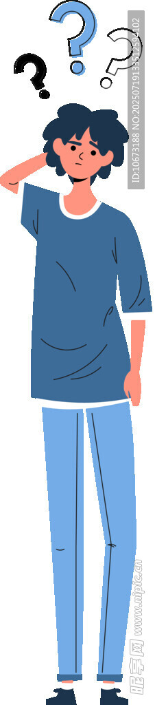 男子手摸頭顯露出疑惑神情