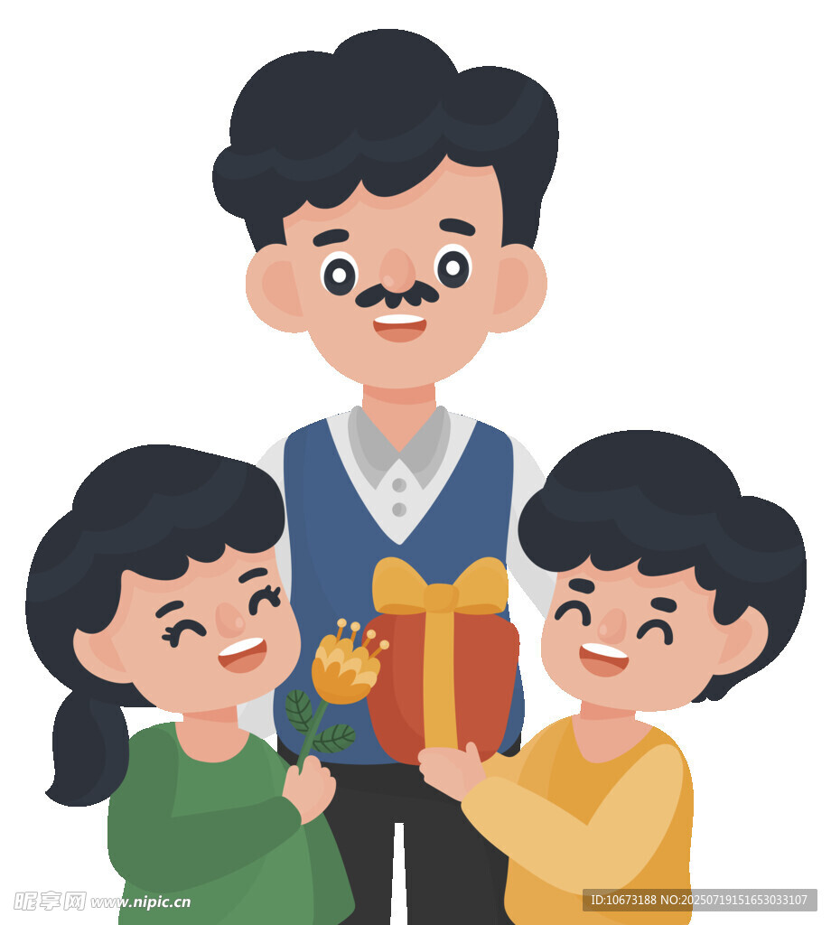 孩子給父親送禮物