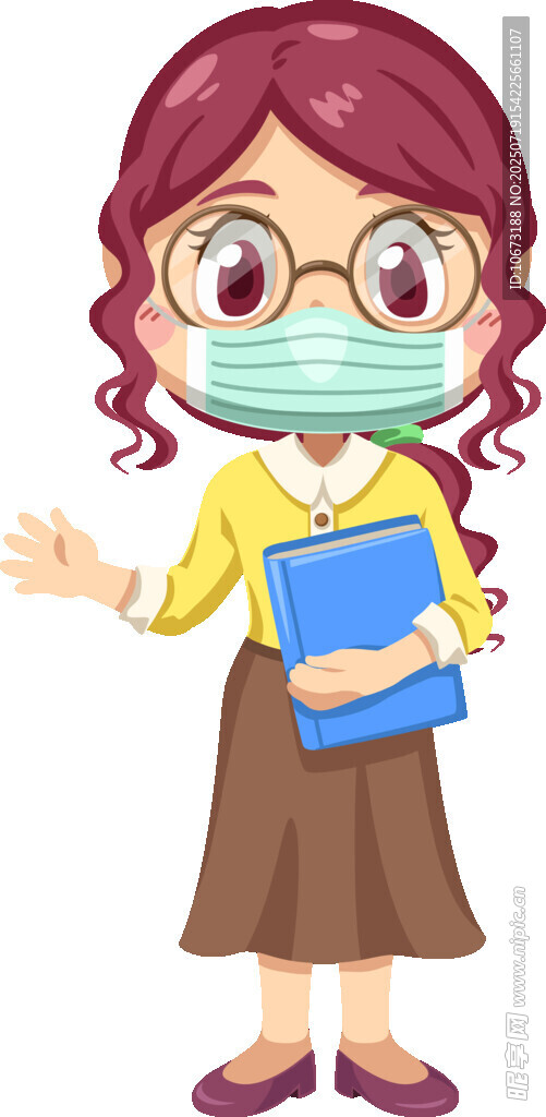 戴口罩持文件夾的女士