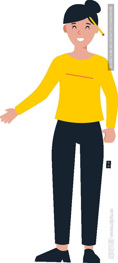 黃色上衣男子伸手示意