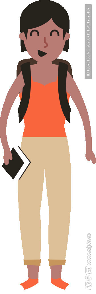 背著書包的活力學生